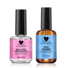 SUTOZMIWE 15 ml Nail Dehydrator and Primer Set, Acid Free Natural Prep Dehydrate & Bond Primer, Professional Nail Prep Kit for Acrylic Nails Gel Polish Manicure Nails Supplies Fast Dry