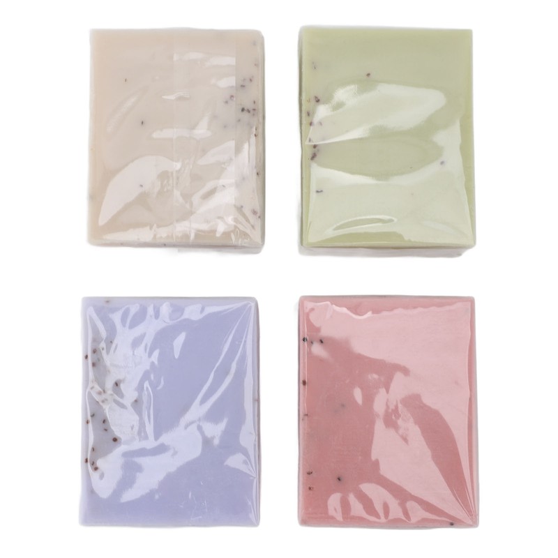 4pcs Exfoliating Soap Set Moisturizing Colorful Sea Salt Shea Butter