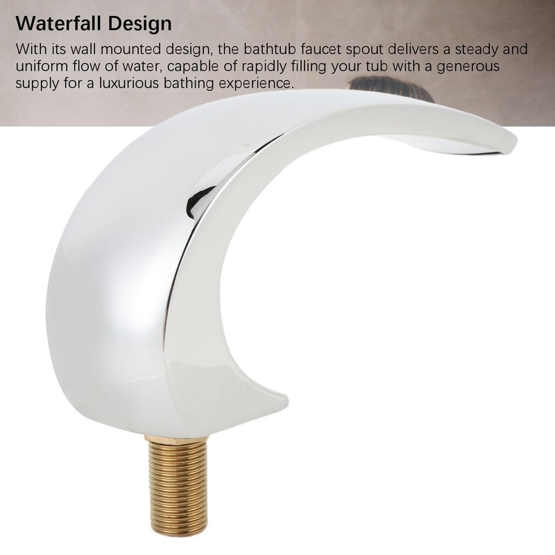 Waterfall Tub Spout, Stainless Steel G1/2 Male Thread Wall Mounted