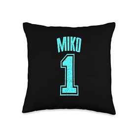 Miko Support Accessories & Fan Gifts Men Women Miko Supporter Number 1 Greatest Fan Throw Pillow, 16x16, Multicolor