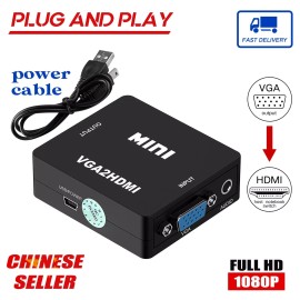 Unbranded NEW VGA to HDMI 1080P Full HD Mini VGA to HDMI Audio Video Converter Adapter