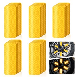 50 PCS Reflective Stickers, Warning Safety Reflective Sticker, Bike Stickers, Mailbox Reflectors, Reflective Stickers for Clothing, Reflective Helmet Stickers (Orange)