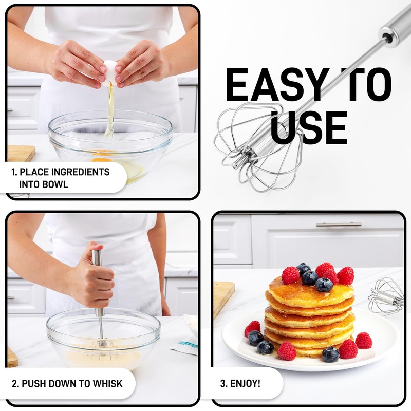 Push Action Egg Whisk