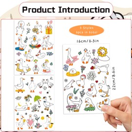 Gameza Funny Goose Temporary Tattoos - 6Sheets One Goose Birthday Decor Decorations Girls Boys Silly Foolish Goose Tattoo Temporary Gifts Duck Geese Animals Theme Party Favors Supplies Prizes Rewards