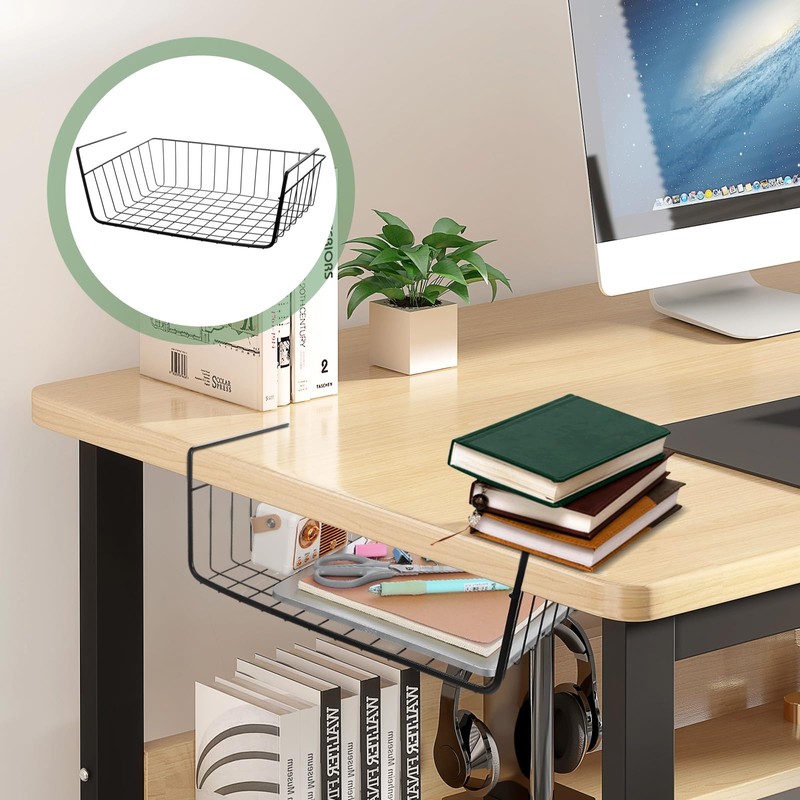 6 Pcs Undershelf Storage Basket Under Shelf Wire Basket Household