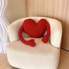 Red Heart Pillow Cartoon Plush Soft Comfortable Heart Shaped Pillow