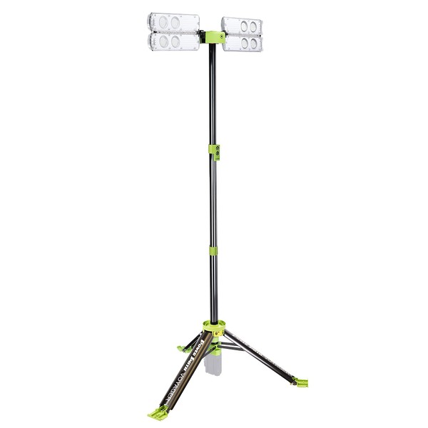 PowerSmith Voyager PVLR8000A-C 8000 Lumen Collapsible Cordless Tripod LED Work Light. BARE Light Only. 3-Way Power. AC or DC Adaptor or Battery Needed to Use Light