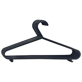 Adult Coat Hangers Black Colour Plastic Hangers Clothes Hangers Lightweight Space Saving Laundry Hangers 8-24 Pack HTUK® (8)