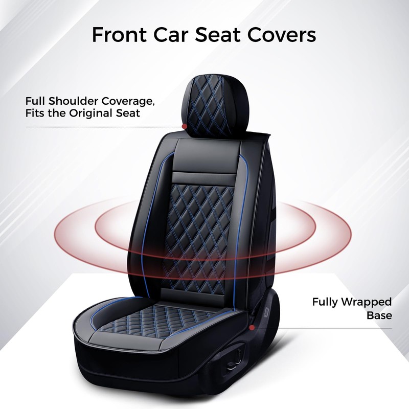 Huidasource Front Car Seat Covers, Leather Car Seat Cushion, Automotive