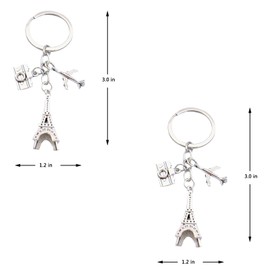 iMagitek 25 Pack Eiffel Tower Keychains Travel Adventure Airplane Camera Keyrings French Souvenirs Retro Adornment Gift for Friends Family