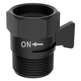 Hibbent All Metal 1 Pack Shower Head Flow Control Valve, G1/2 Brass Shut-off Valve with Metal Handle Lever, Shut OFF Water Flow Control Regulator for Handheld Shower, or Bidet Sprayer, Matte Black