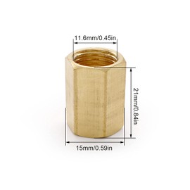 SRJQXH Pack of 2 Sleeve 1/4 Inch Female Thread, Compressed Air Adapter, 21 mm Hexagon Socket Brass Connector Can Be Used for Pneumatic Tool Connection