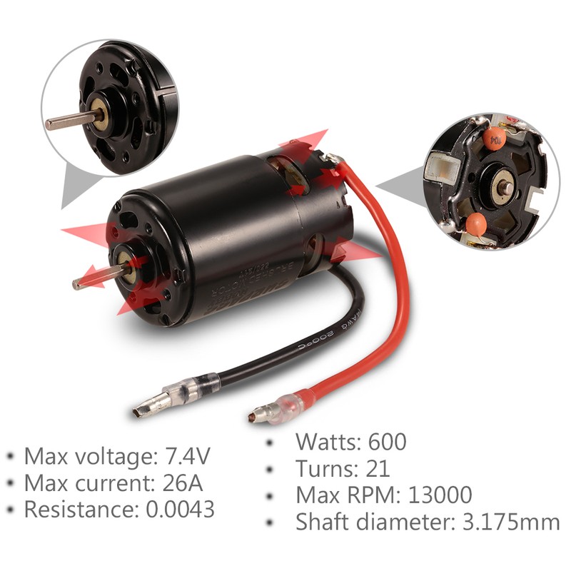 SUPERPASS HOBBY 550 Brushed Motor 21T 7.4V 13000RPM for HSP