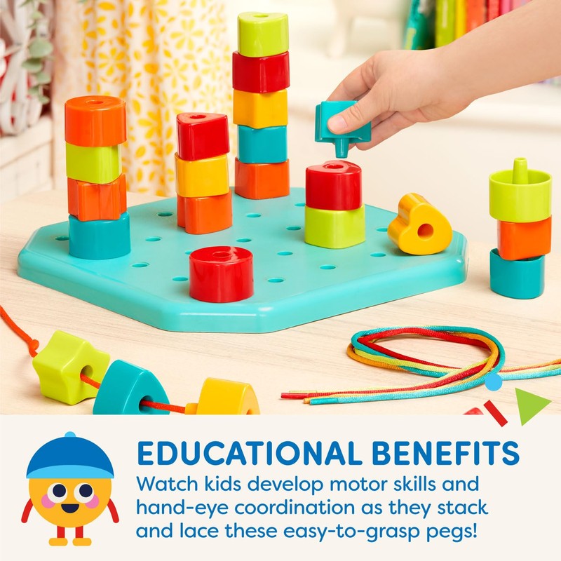 Battat Plug-in Game and Threading Game - Motor Skills Toy,