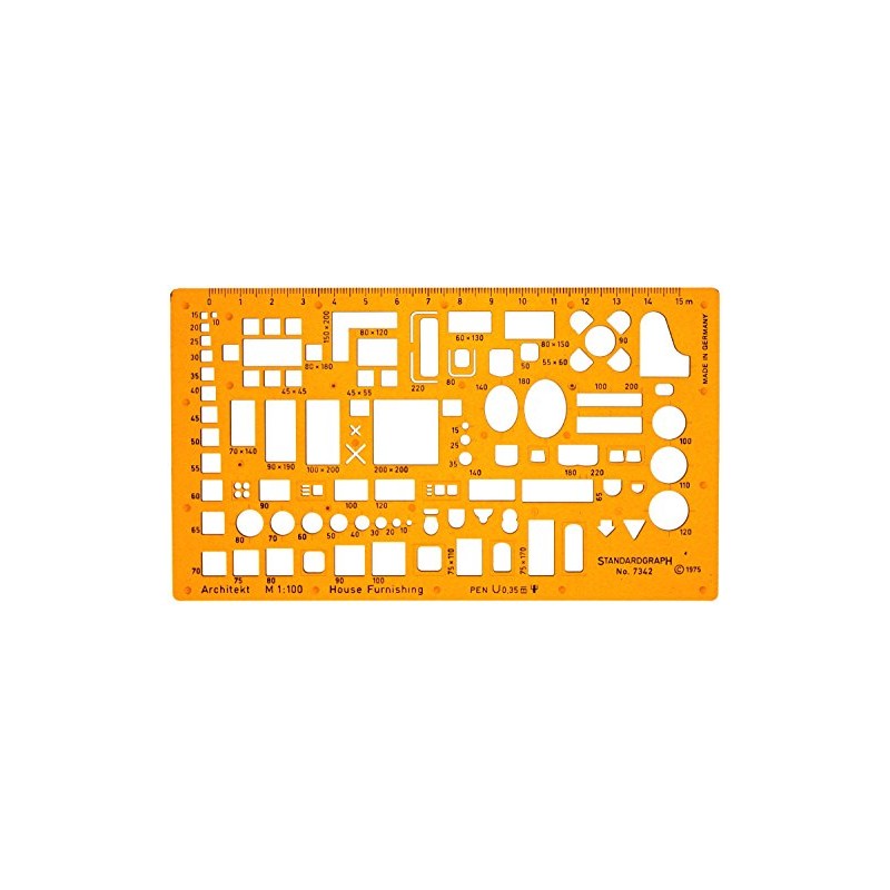 1:100 Architect Stencil Drawing Stencil Furniture Interior Design Technical Drawing