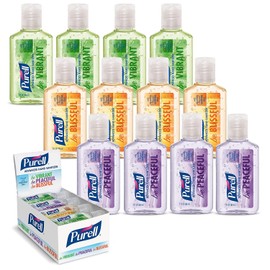 Purell PURELL Advanced Hand Sanitizer Gel Infused with Essential Oils, Scented Variety Pack, 1 fl oz Travel Size Flip Cap Bottles (Box of 12 Bottles)- 3901-24-CMRMETRY
