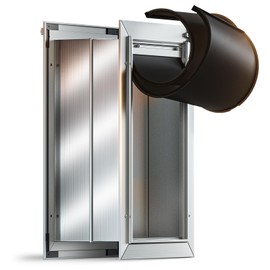 Dog Door for Wall, Doggy Door Large, Heavy Duty Pet Door, All Aluminum Alloy Frame, Double Magnetic Flaps, Energy Efficient, Wide Telescoping Tunnel for Wall, Sliding Lock Panel (Pets Up to 110 Lb)