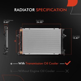 A-Premium Engine Coolant Radiator Assembly with Transmission Oil Cooler Compatible with Hyundai Kona Electric 2019-2023 & Kia Niro EV 2019-2022, Replace# 25310K4010