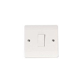 Click Plate Switch 1 Gang 2 Way 10 Amp White PVC