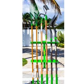 Green Touch Industries Inc. 24 Inch Large Steel Hand Tool Rack with Mounting Hardware for Open Trailers Storage, Up to 6 Tools, Green