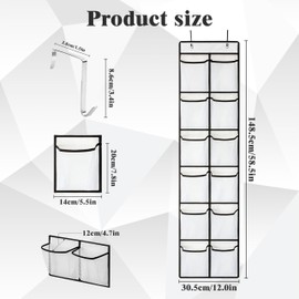 RCIDOS Over the Door Organiser for Shoes, Over the Door Organiser for Bedroom, Living Room, Bathroom, Door Shoes Organiser Includes 12 Large Mesh Pockets, Multifunctional Hanging Organiser