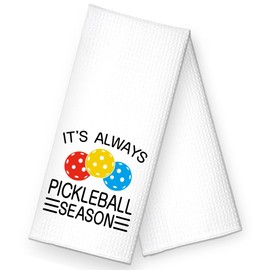 ZBBFSCSB It's Always Pickleball Season Fun Kitchen Towels, Fun Pickleball Gifts for Women Men, Birthday Retirement Housewarming Gifts for Mom and Dad Friends Pickleball Lovers Neighbors