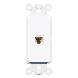RiteAV 1 Port CAT6 Wall Plate Insert Module Rocker [White]