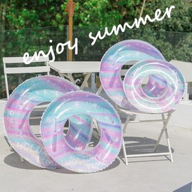 HappyHome Float Ring for Adults and Children, with Handles, Float, Boys, Girls, Pool, Night Pool, Sea Bathing, Water Play