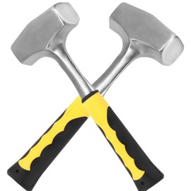 HEIHAK 2 Pack 3 lbs Club Hammer, Heavy Duty Club Hammer for Driving Stakes, Demolition Work, Cracking Rocks and Stones, Mining, Bending or Shaping Metals
