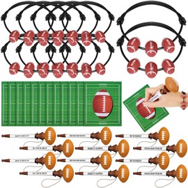 Humyoun 36 Pcs Super Football Bowl Party Favors Set Funny Sport Inspirational Team Gifts Set 12 Ballpoint Pens 12 Adjustable Bracelets 12 Sticky Notes for Sports Birthday Party Gifts Supplies Decors