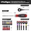 GEINXURN 19-Piece Ratchet Screwdriver and Bit Holder Removable Ergonomic Handle