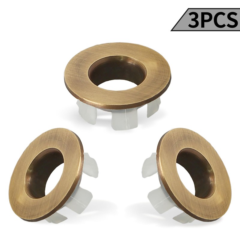 Seimneire 3pcs Brass Sink Overflow Trim Ring Basin Overflow Ring,