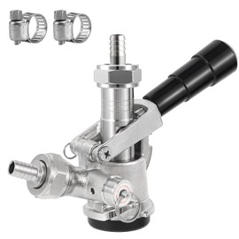 Sankey D Keg Coupler for Sankey D System Keg Tap Beer Dispenser 304 Stainless Body & Probe, D Type Sankey Keg Coupler Draft Beer Keg Coupler Kegerator Tap Connector Fit I.D 5/16'' Beer Line & Gas Line