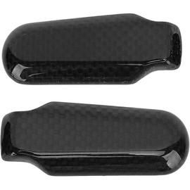 GOTOTOP Cubierta de la Palanca de Cambios del Coche Cubierta de la Palanca de Cambios de Fibra de Carbono 2 Piezas de Carbono Seco Brillante Liso Protección de Ajuste de Fácil Instalación para