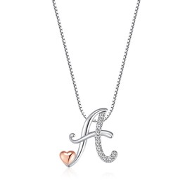 FLNEOO Initial Necklaces for Women - 14K Silver Letter Necklace for Teen Girls, Cute Name Necklace Dainty Gifts for Girls Jewelry Cute Idea Christmas Jewelry Gifts