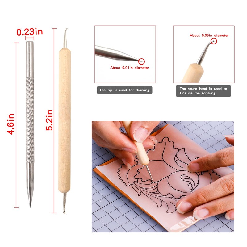 Aiegiuor Skiving Knife for Leather Work Leather Carving Tooling Graving