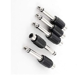 Aexit 3.5mm (Distribution electrical) Female to 6.3mm Male Mono Adapters Audio Converter Connector (21ry359qf465) x 5