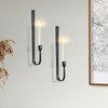 Black Wall Candle Holder Set of 2, Metal Wall Mount
