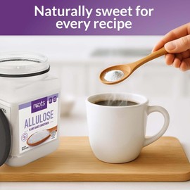 Roots Circle Allulose Plant Based Sweetener - Zero Calorie Sugar Alternative for Baking & Beverages - All-Natural - Kosher, Non-GMO, Gluten-Free (25 ounces)
