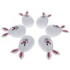 Whimsical Easter Delight: Set of 6 White Smiling Bunny Plastic