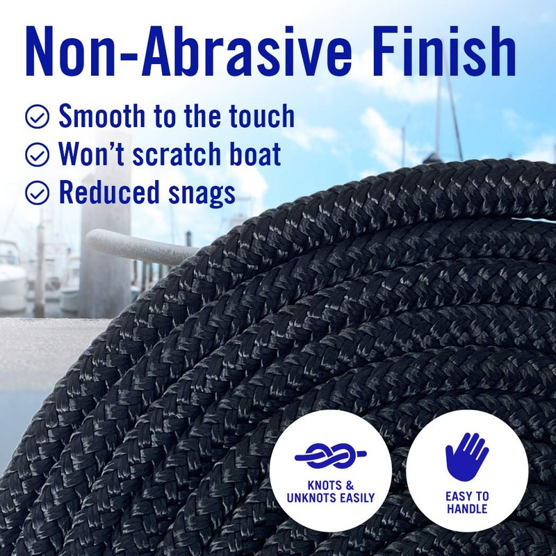 Dock Lines for Boats 3/8" x 15ft, 4 Pack Double