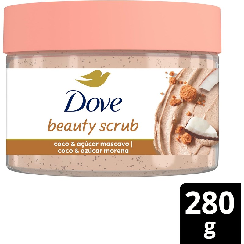 DOVE Beauty Scrub Jabón Exfoliante Corporal Coco y Azúcar Morena,