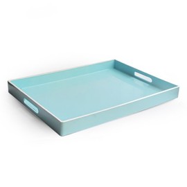 American Atelier Carry 14 x 19 inches Rectangular Tray with Handle, 14 x 19 inch, Teal, (1270065)