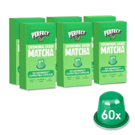PerfectTed Original Matcha Pods | 60 Pods Compatible with Nespresso® | Ceremonial Grade Matcha Powder | 60 Servings (60 Pods, Original)