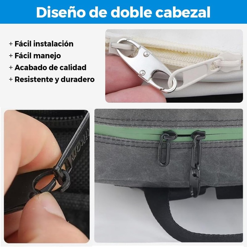 8 Clips de Cierre Doble con Resorte, mosquetón de Antirrobo