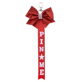 Guqqeuc Glitter Cheer Bow Keyring for Girls Women Cheerleader Accessories Pin Me Cheer Bow Keychain for Backpack Bag Cheers Bowknot Keyring Cheerleading Gifts for Girls Women Cheers Bag Accessories