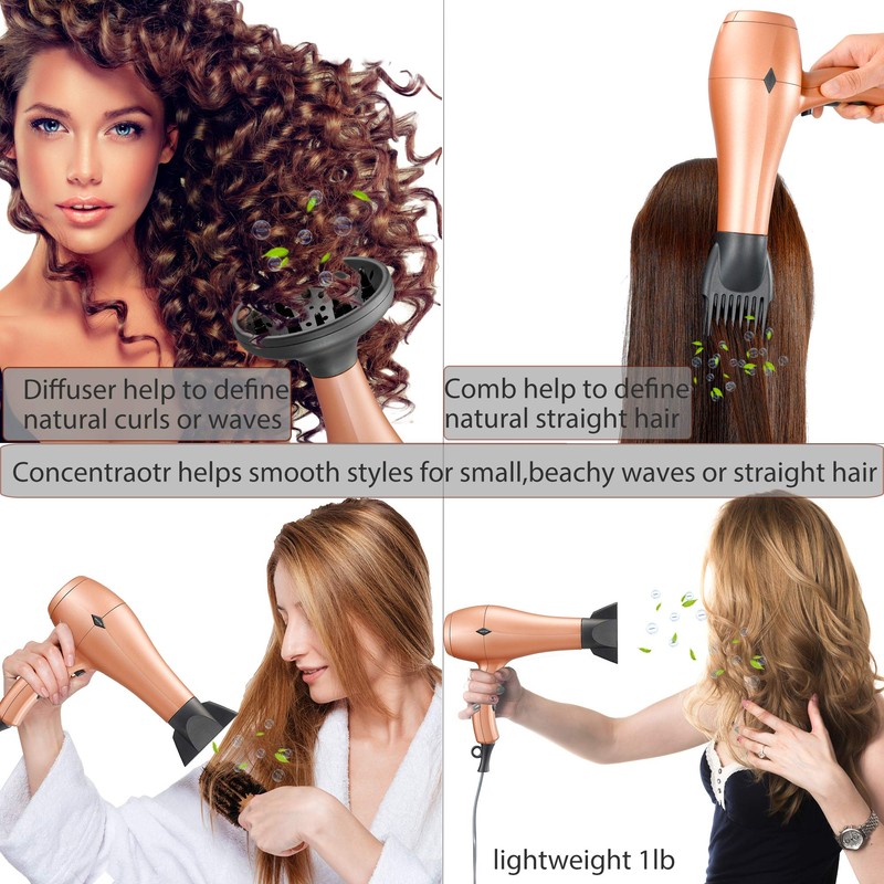 NITION Negative Ions Ceramic Hair Dryer with Diffuser (Large Size