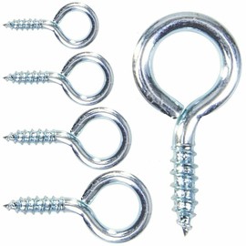 SISI UK® 20 x Heavy Duty Screw in Eye Hooks 30mm,35mm,40mm,45mm,55mm,65mm,75mm -Metal/Wood/Thread/Twist/Ring/HoopHeavy Duty Loop/Vine/Hoop/Frame Eye Hooks (40MM)