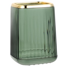 PACKOVE Makeup Brush Cup and Desktop Pen Holder Organizer Opening Design for Cosmetics and Stationery Storage Wear Resistant Smooth Surface Container for Clean Desk in Gem Green