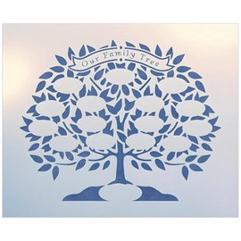 Family Tree Stencil Template -12" x 9.5" - for Wall Art, DIY Home Décor, Scrapbooking, Canvas Painting, Family Heritage Projects, Durable 10 Mil Mylar - The Artful Stencil
